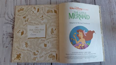 The Little Mermaid Little Golden Book / Little Golden Children's Hardcover Book/ Vintage 1991 ...