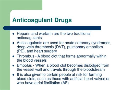 PPT - Anticoagulants PowerPoint Presentation - ID:158164