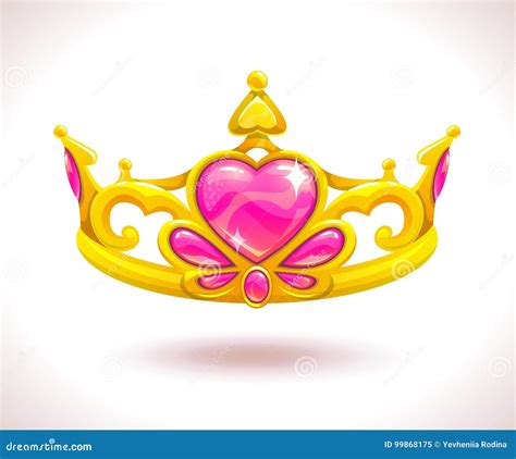 Beautiful Golden Princess Crown Stock Vector - Illustration of jewelry, heart: 99868175