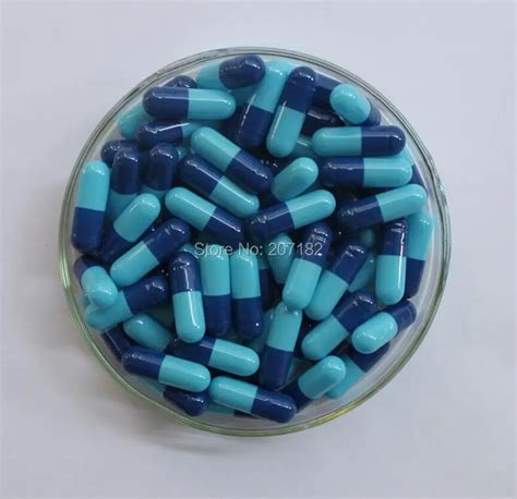 (10,000pcs/pack) Size 1# Dark Blue/Light Blue Color Gelatin Capsule,Capsule Shells, Empty ...