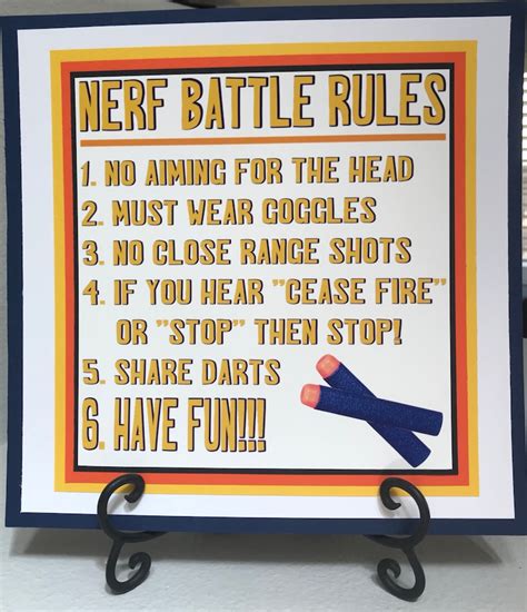 Nerf Rules Sign 1ct | Etsy