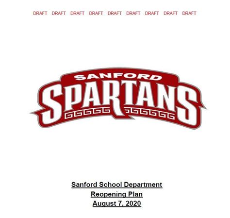 Sanford School Department Reopening Plan DRAFT | Sanford School Department