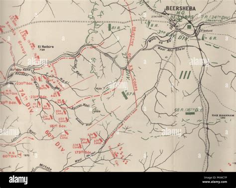 Detail of Falls map 5 Battle of Beersheba Stock Photo - Alamy