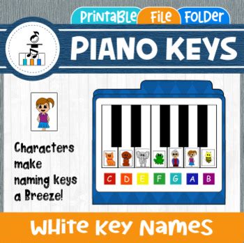 Character and Letter Keys Piano Music Theory File Folder by Piano Playground