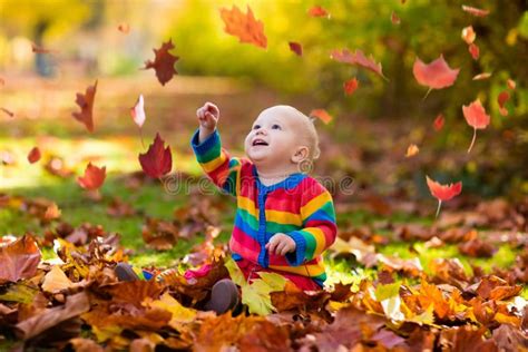 Child in Fall Park. Kid with Autumn Leaves. Stock Image - Image of cute, bright: 96100525