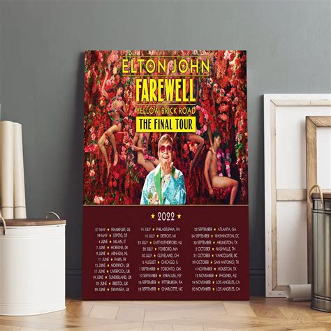 Elton John The Final Tour 2022 Farewell Yellow Brick Road Poster Canvas ...