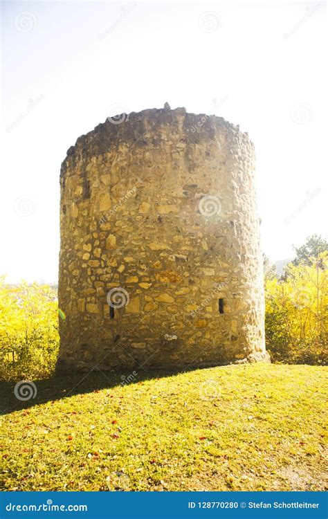 An Old Fortified Tower on a Hill in the Sun at Autumn Stock Photo - Image of landscape ...