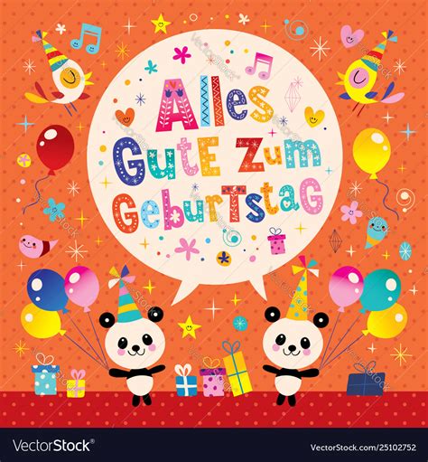 German happy birthday greeting card Royalty Free Vector