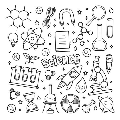 Vector hand drawn doodle cartoon set of science theme items 8596994 Vector Art at Vecteezy