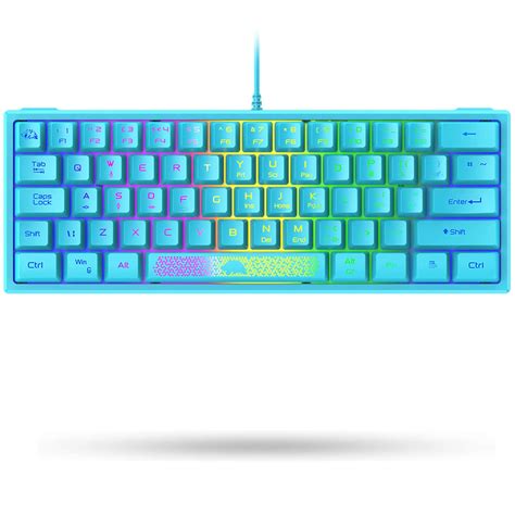 Buy LexonElec K61 60% Percent Compact Gaming Keyboard Blue Keycaps UK ...