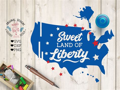 Sweet Land of Liberty Svg 4 July Cut File America Svg - Etsy