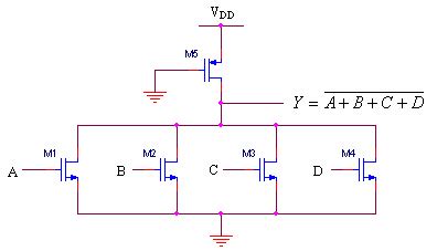 NOR pseudo-NMOS gates with 4-inputs. | Download Scientific Diagram