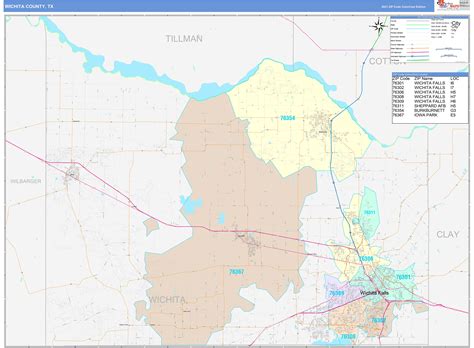 Wichita County, TX Wall Map Color Cast Style by MarketMAPS - MapSales.com