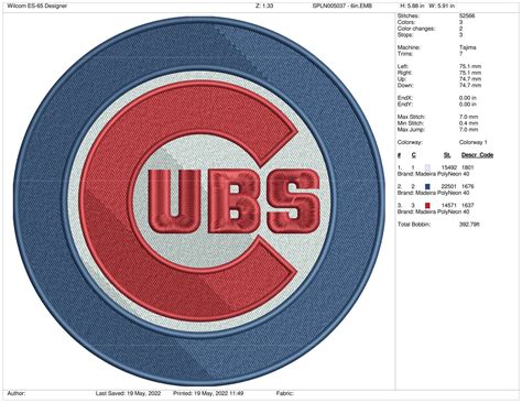 Chicago Cubs - Jersey Logo (1979) - Baseball Sports Embroidery Logo in 4 sizes & 8 formats