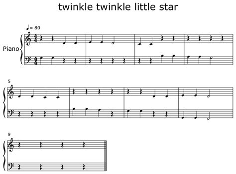 twinkle twinkle little star - Sheet music for Piano