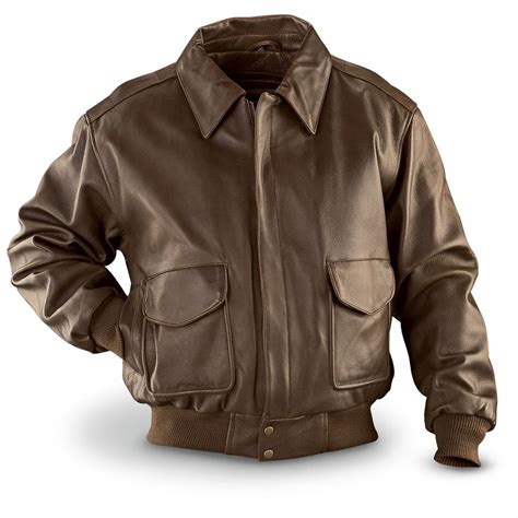 Vintage Leather™ Bomber Jacket with Zip - out Liner, Brown - 163410, Insulated Jackets & Coats ...