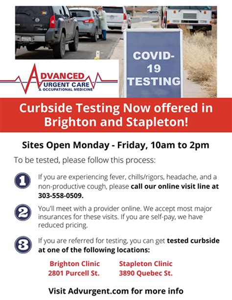 Advanced Urgent Care & Occupational Medicine Now Offers Curbside COVID-19 Testing – Central Park ...