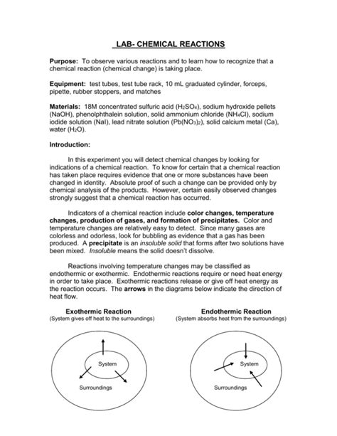 Lab * Chemical Reactions