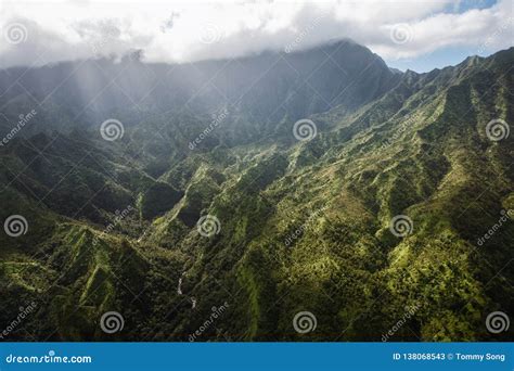 The Heart of Kauai: Aerial View of Mount Waialeale Stock Image - Image ...