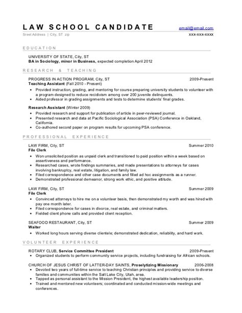 5 Law School Resume Templates: Prepping Your Resume for Law School - School of Law - University ...