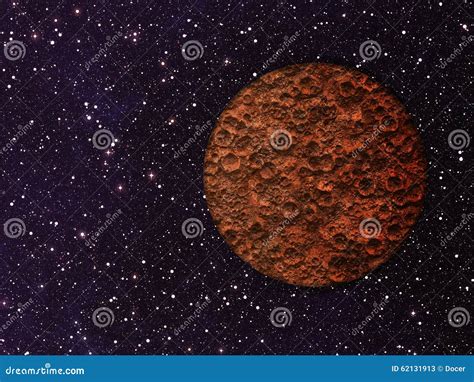 Mars with Craters on a Space Backgrounds Stock Image - Image of ...