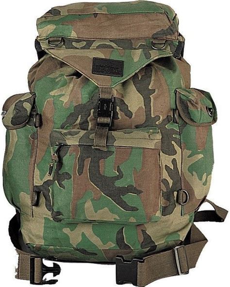 Woodland Camouflage Backpack - Military Canvas Outdoorsman Hiking Ruck – Grunt Force