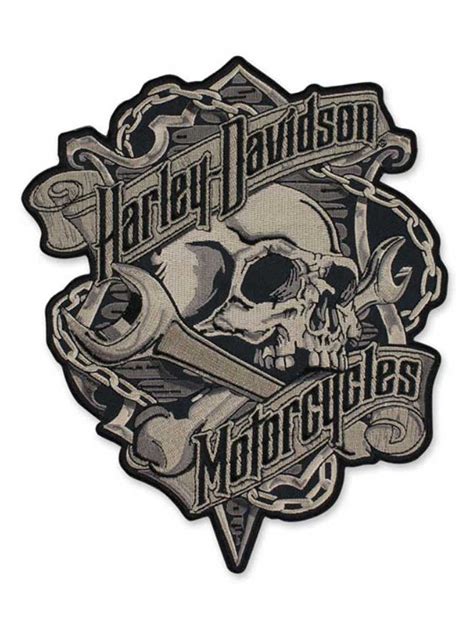 free shipping harley davidson patch embroidered in imitation leather ...