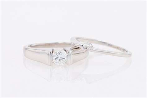 .40ct Round Cut Diamond Solitaire Wedding Set Rings 14k White Gold Size 4