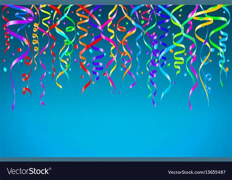 Colorful confetti on blue background celebration Vector Image