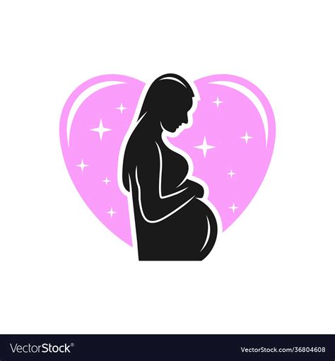 Logo design for pregnant woman symbol Royalty Free Vector