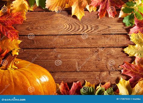 Autumn Background With Pumpkin Stock Image - Image of season, wooden: 17287533