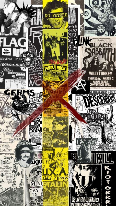 a collage of various posters with different colors and designs on them, including one red cross