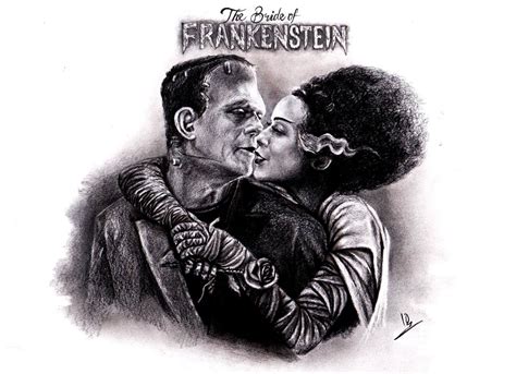 Frankenstein And Bride Drawing