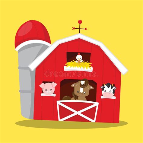 FARM HOUSE with ANIMALS 02 stock vector. Illustration of house - 197984170