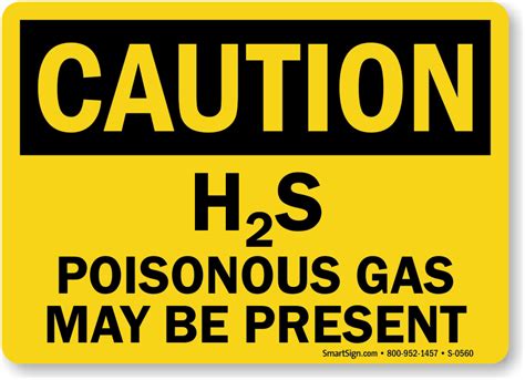 Poisonous Gas Present - OSHA Caution Chemical Hazard Sign, SKU: S-0560 ...