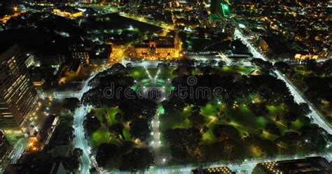 Hyde Park Sydney Aerial At Night Royalty Free Stock Image - Image: 35419506