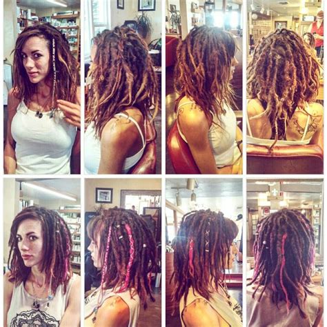 Before and after dreadlock maintenance. She started her dreads herself ...