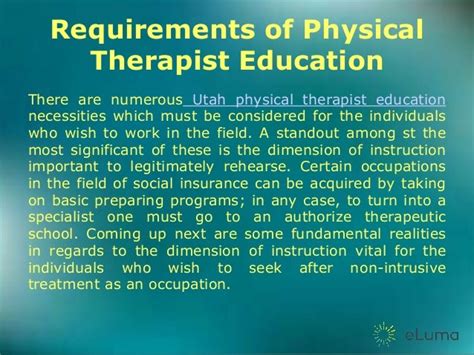 Requirements of Physical Therapist Education