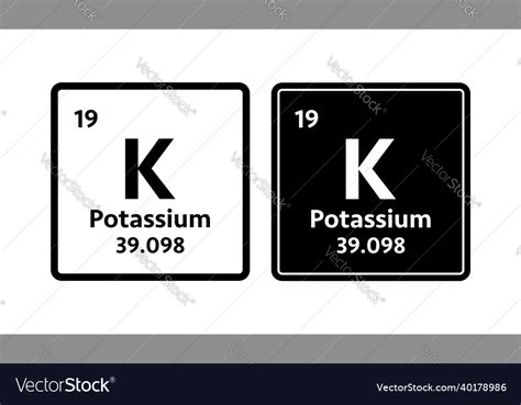 Potassium symbol chemical element of the periodic Vector Image