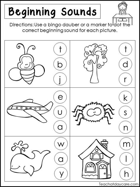 10 Printable Beginning Sounds Worksheets. Preschool-1st Grade - Etsy | Beginning sounds ...