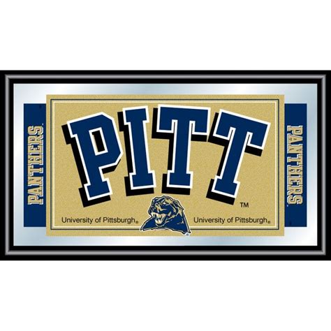 Trademark Global University of Pittsburgh Logo and Mascot Framed Mirror - CLC1525-PITT Panthers ...