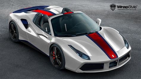 Ferrari 488 Spider - Red Stripe design | WrapStyle