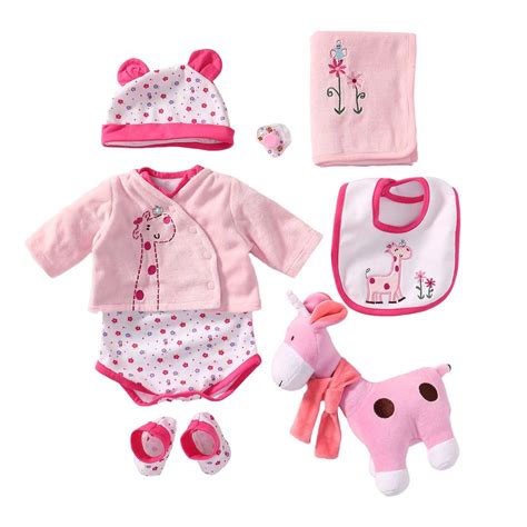 Reborn Baby Doll Outfits Girl Accessories for 20 - 22 Inches Pink Gira – Yesteria