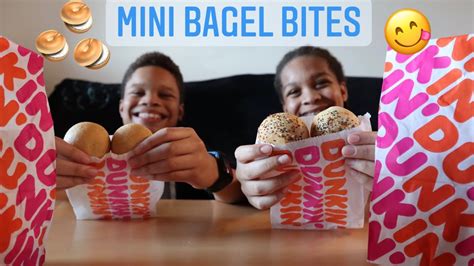 Dunkin NEW Mini Bagel Bites Kids’ Review - YouTube