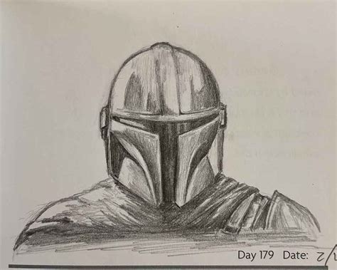 Easy Drawing of The Mandalorian | Simple Mandalorian Sketch