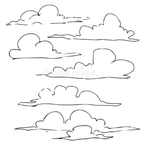 Clouds Sketch Lineart Cartoon