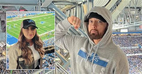 Eminem and daughter Hailie Jade enjoy day out at Detroit Lions game ...