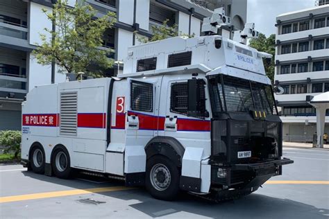 Anti-riot vehicles equipped with water cannons to begin road tests in Hong Kong and could be ...