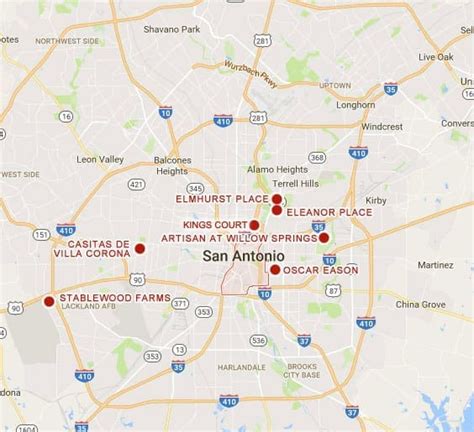 San Antonio And Surrounding Cities Map - Maps Model Online