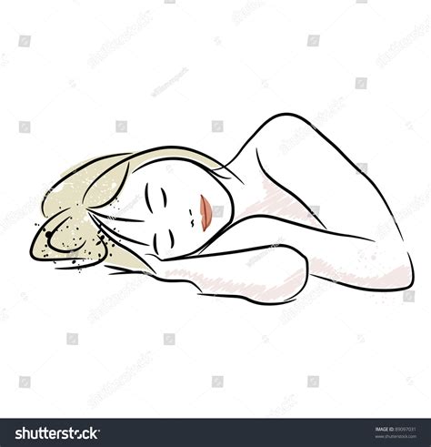 Sleeping Woman Stock Vector Illustration 89097031 : Shutterstock